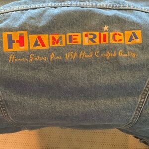 Hamer USA men’s denim jacket, size XL.